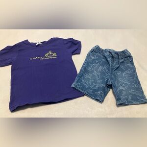 Rabbit Skins Purple Tee and Shark shorts